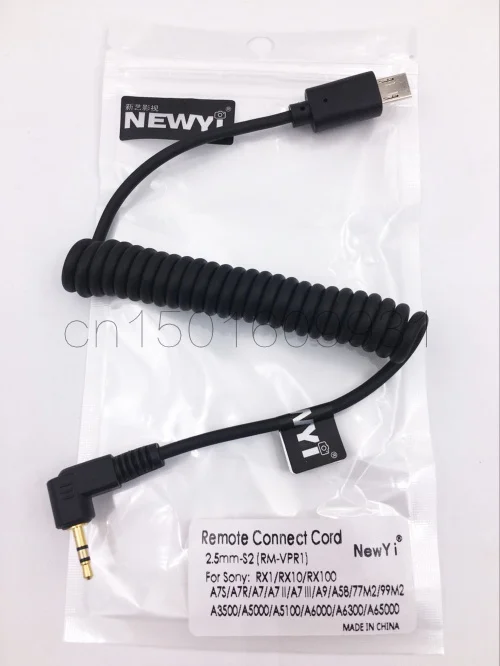 2.5mm-S2 Remote Control Shutter Connect Cable Cord for Sony A9 A7 A7R A7S A7SII A7RII A7M2 A7RIII A6500 A6300 A6000 A5100 A5000