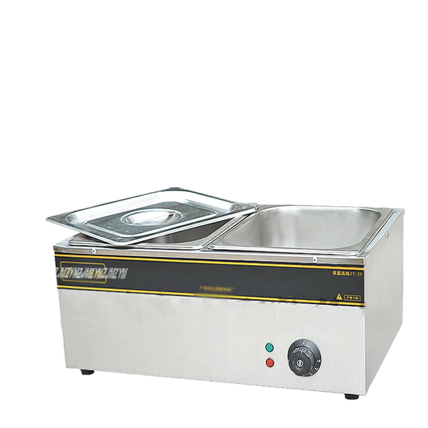 1PC 220V  FY-2V Electric stainless steel bain Marie with  2 pots for commerical kitchen Food warmer pool