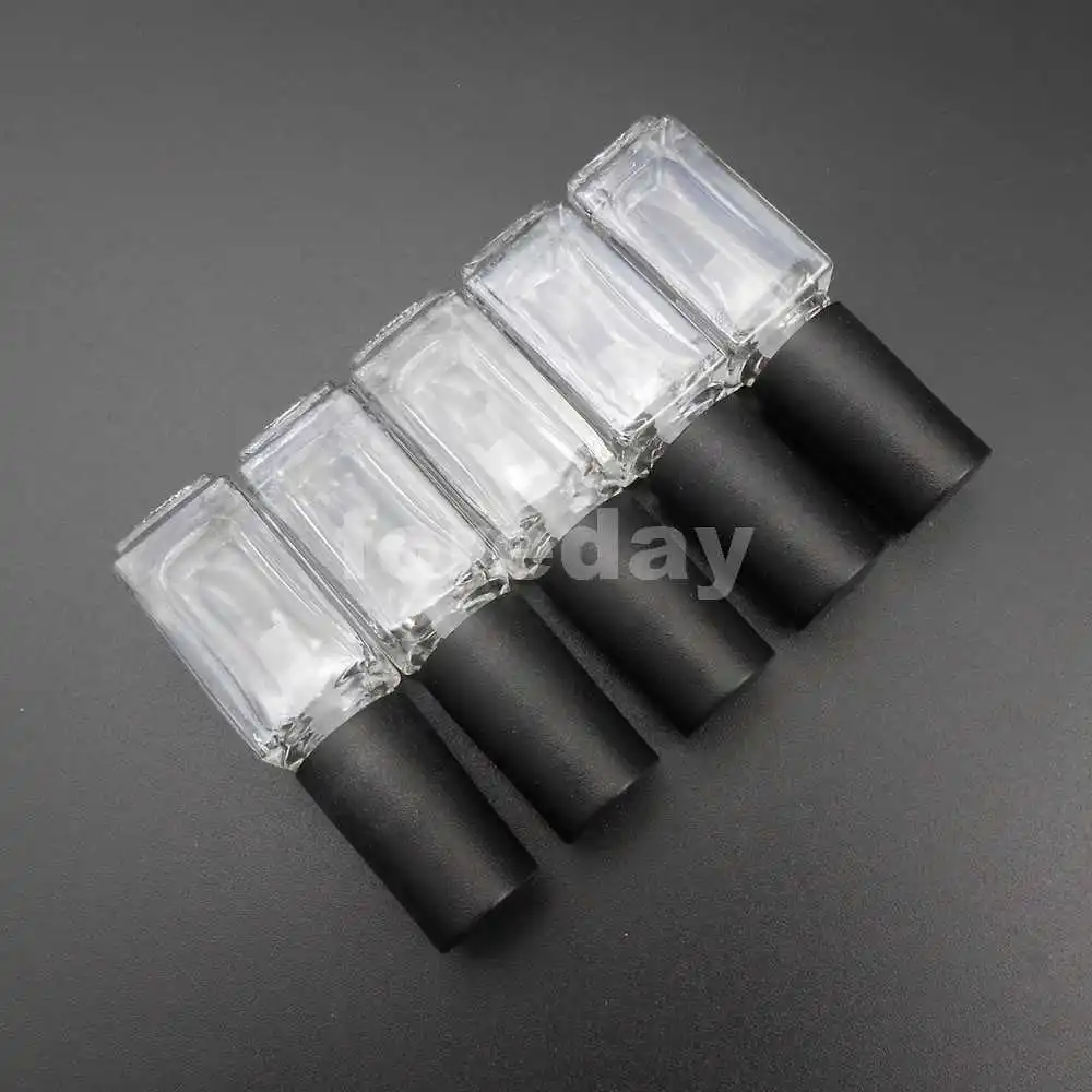 100PCS/LOT 5ml Empty Nail Polish Bottle Clear Glass With Mixing Ball Clear Black White / Matte Balck 5 ML 17.5MMX45MM *FD332-334