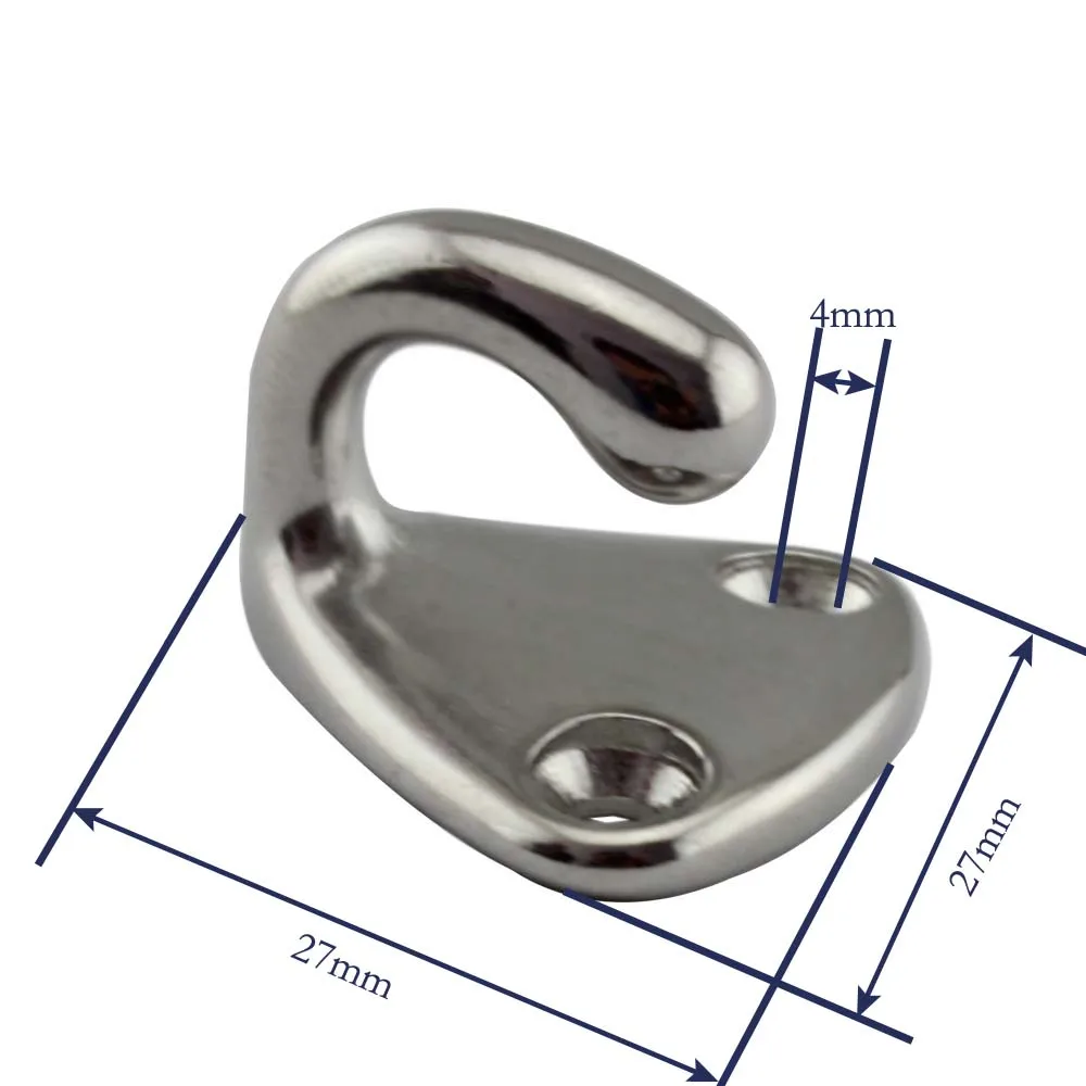 316 Stainless Steel Mini Boat Ship Pad Eye Fender Hook Carabiner Marine Sailing