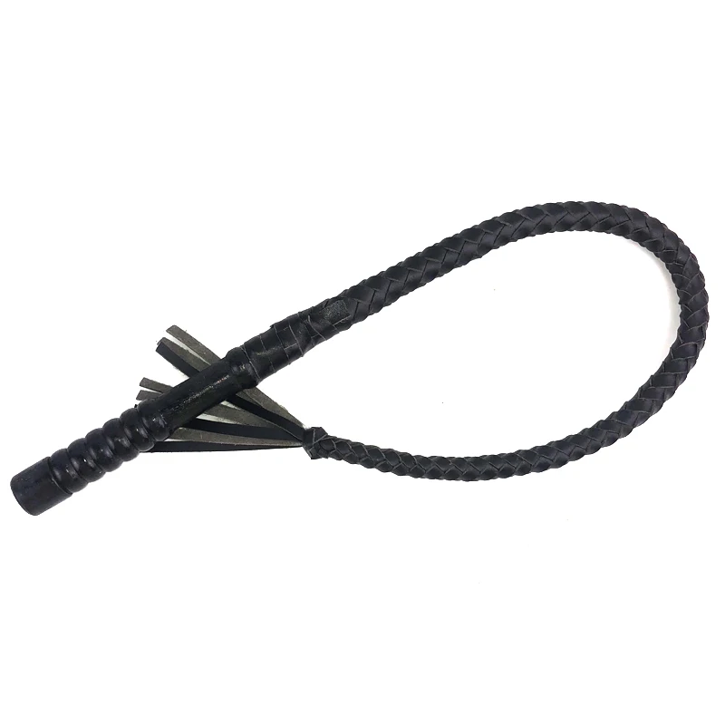 70CM 80CM Hand Made Braided Riding Whips Horse Riding Equipment Racing Bull Leather Wood handle Equestrian Horse Whip