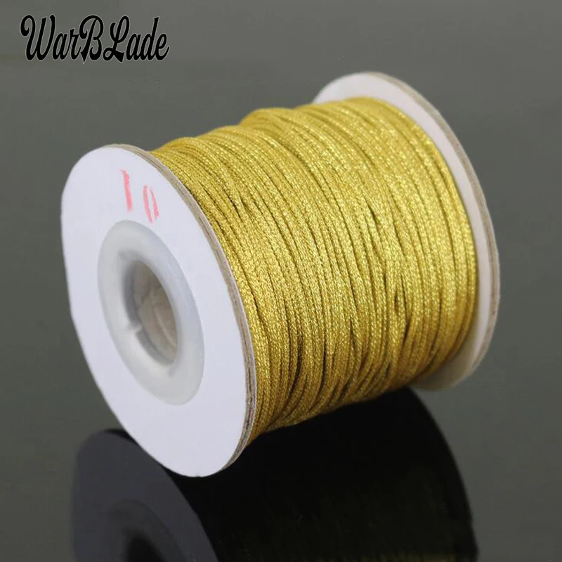 

88 м 0,8 мм 1 мм Высокое качество золотой и серебряный шнур нейлоновый шнур пластиковая веревочная нить бисер DIY плетеный браслет ожерелье