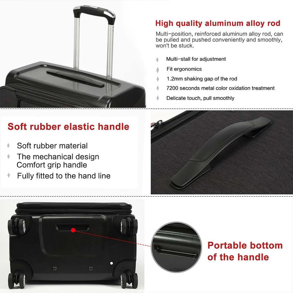 UNIWALKER Zipper Luggage Traveling Suitcase Bags with Wheels Carry On Rolling Luggage maletas de viaje con ruedas envio gratis