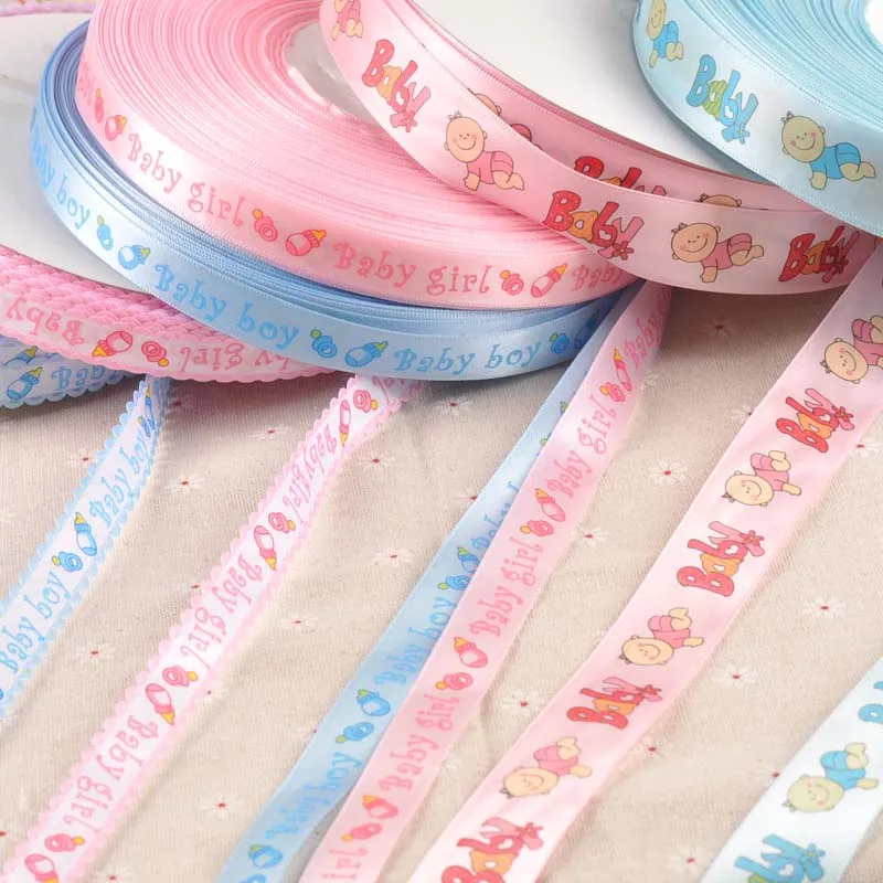 6yard/lot Mix Pink/blue Baby Ribbons Trim Lace Set for Bow Craft DIY Box Packing Art Sewing Accessories width 1.5/2.5cm CP2228