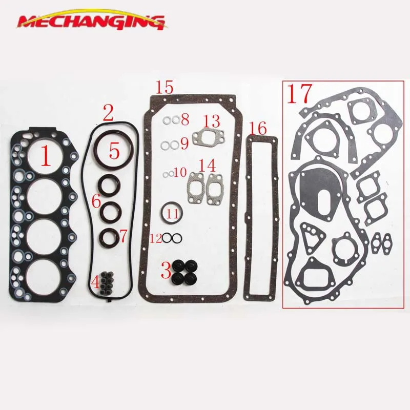 

DL DLT For DAIHATSU ROCKY D TD 2.8L Engine seal Gasket Engine Rebuilding Kits Full Set Engine Gasket 04111-87322 50120800