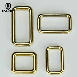 WUTA Solid Brass Rectangle Loop Ring Buckle Metal Square Ring Buckle Bag Luggage Belt Keeper DIY Leather Accessories 1/2/10pcs