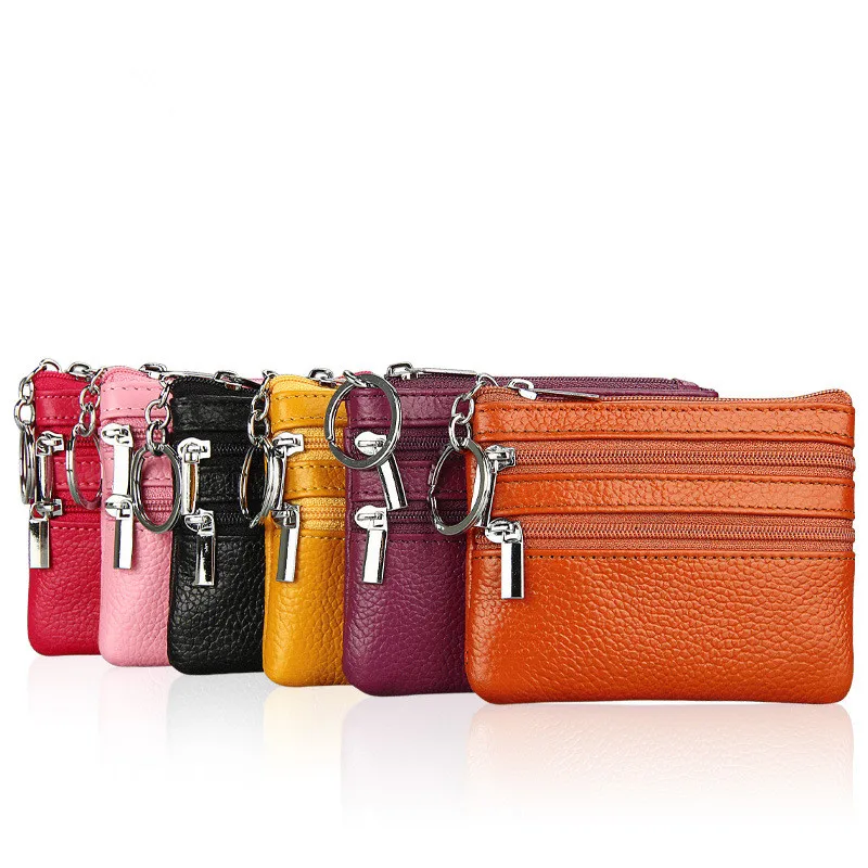 Genuine Leather Coin Purse Women Small Wallet Change Purses Money Bags Children\'s Pocket Wallets Key Holder Mini Zipper Pouch