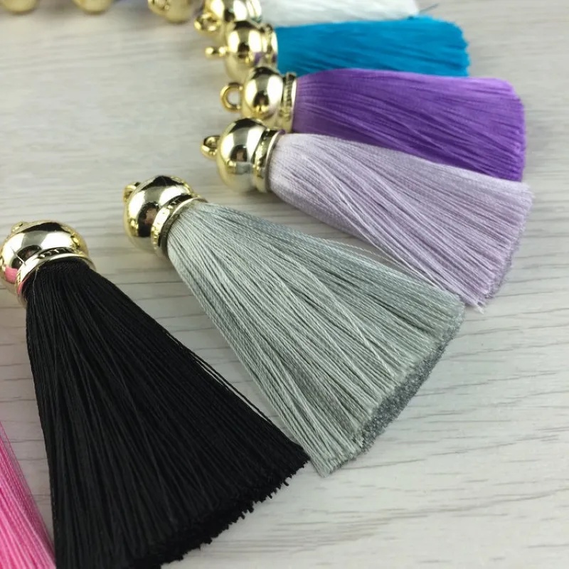 Original New Silk Tassel Keychain For Women DIY Tassel Charm Key Chain Ring For Jewelry Making Accessiories Trinket Gift