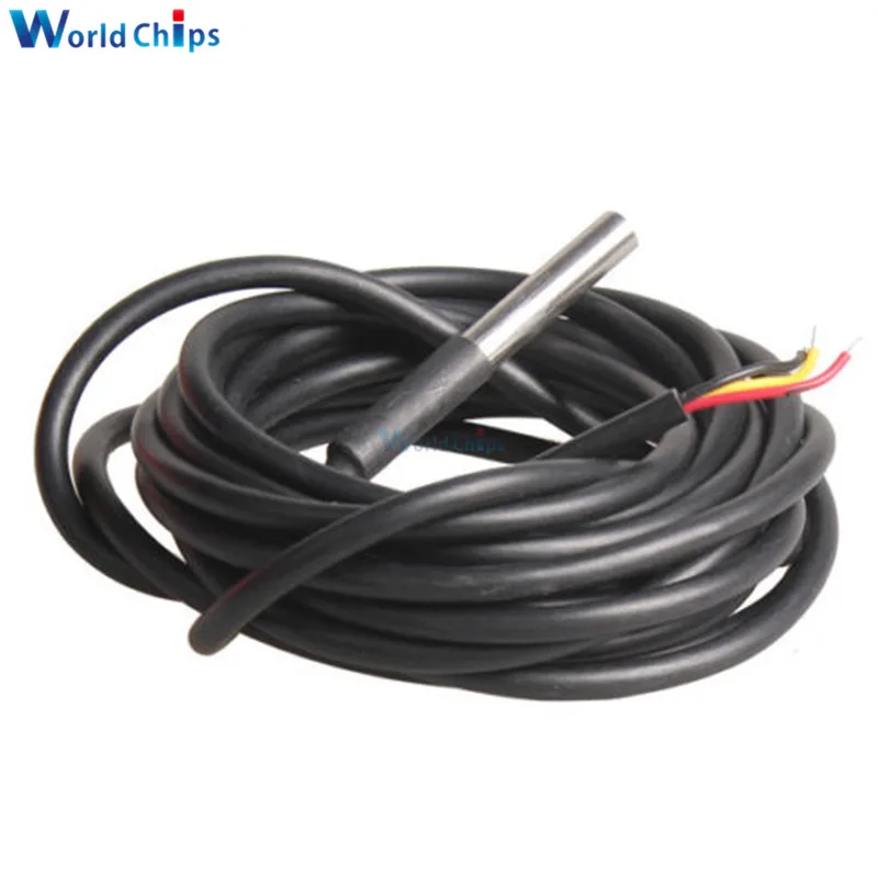 1M/2M/2.5M/3M DS18B20 Stainless Steel Package Waterproof DS18b20 Temperature Probe Temperature Sensor 18b20 For Arduino Diy Kit