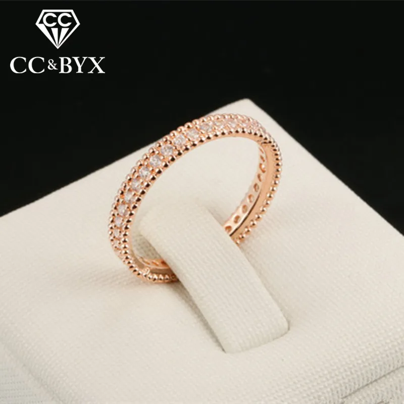 CC Ring For Women Fashion Jewelry Classic Rose Gold-Color Party Bride Wedding Engagement Accessories Anillo CC1109