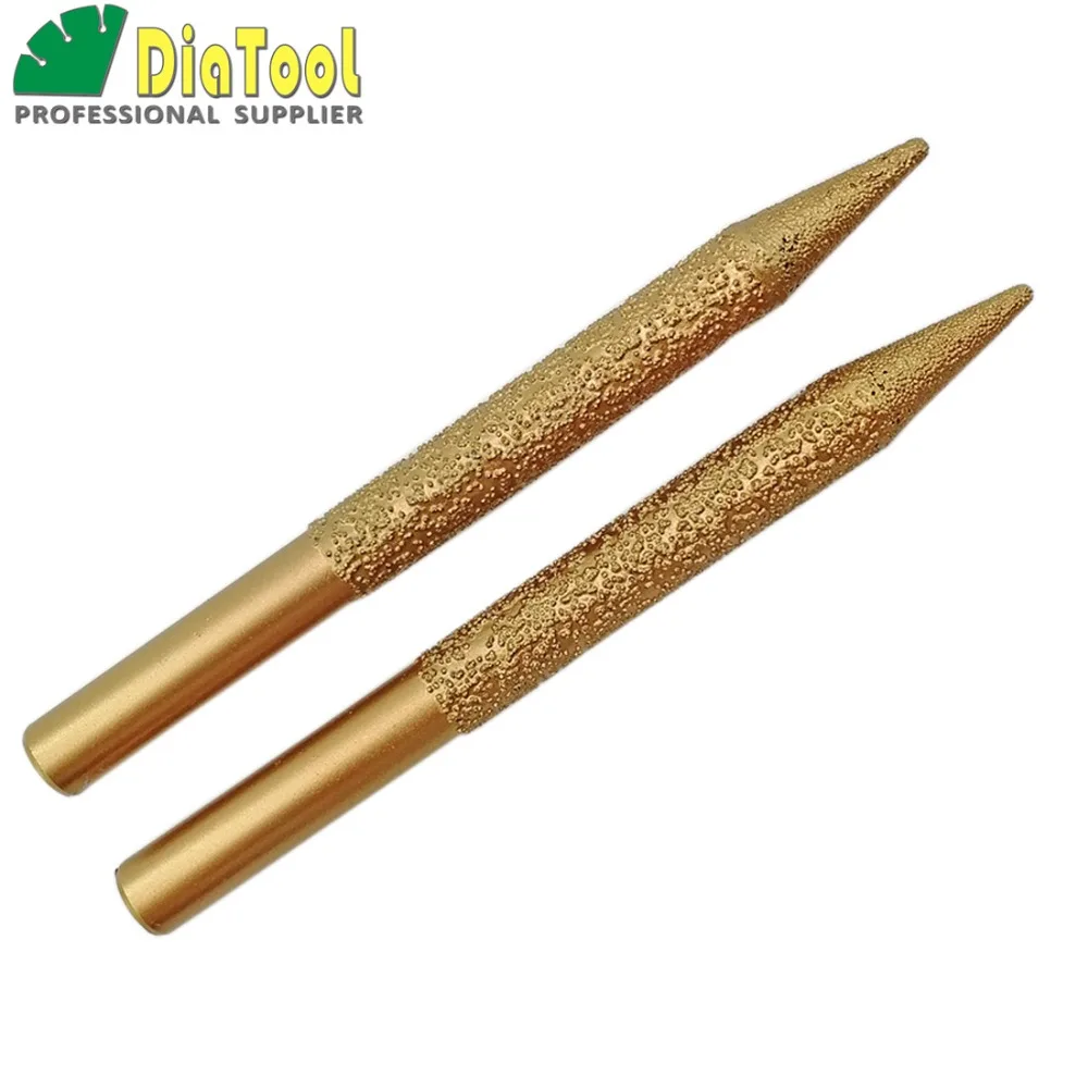 

SHDIATOOL 2pcs 12-3/100mm CNC Taper Ball-end Stone Cutter Carving Tool Vaccum Brazed Diamond Engraving Bits Stone Tool