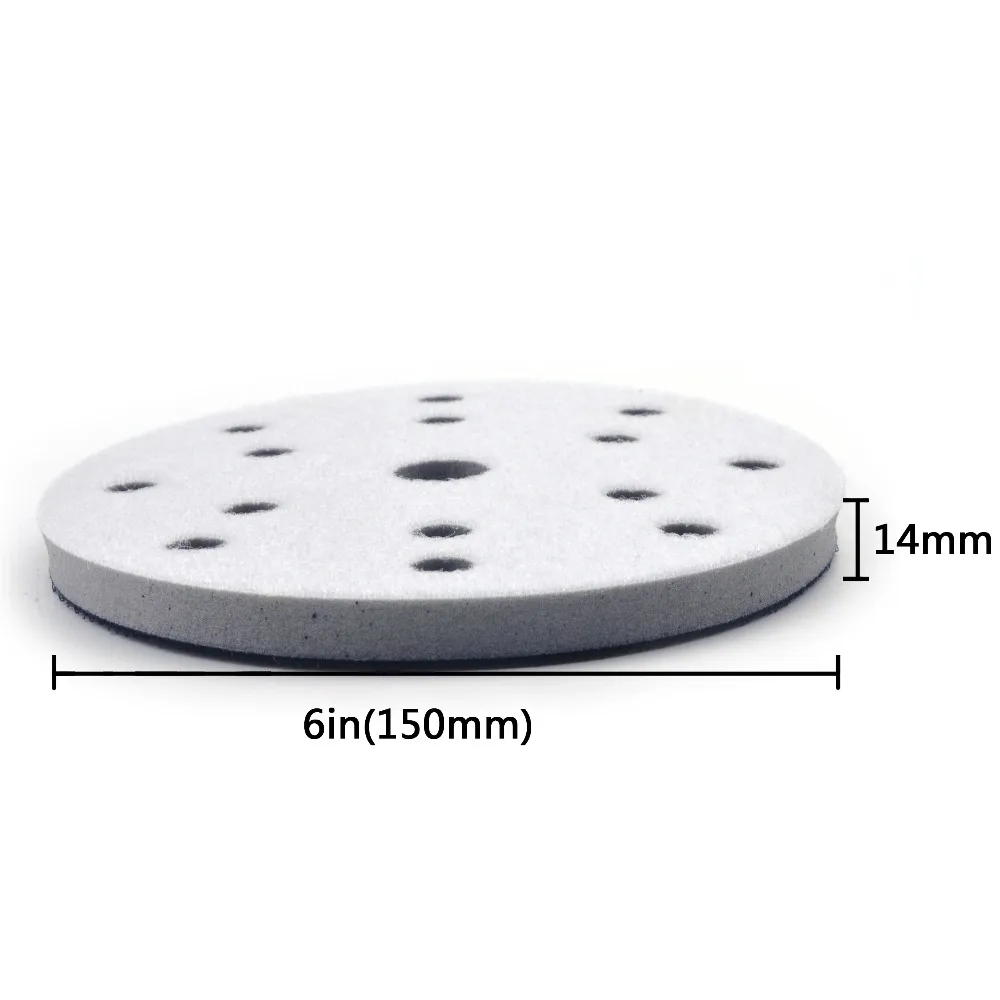 6 Inci (150 Mm) 15 Lubang Kepadatan Tinggi Keras Sponge Perlindungan Permukaan Antarmuka Bantalan untuk 6 "Sanding Pad, Penggiling Aksesoris