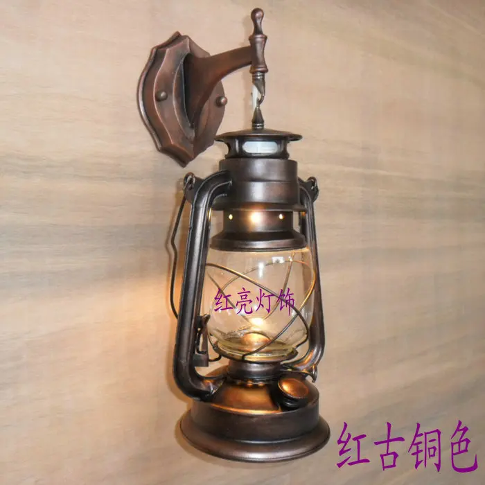 creative nostalgia single head lamp European iron retro kerosene lamp wall lamp antique garden entrance hallway GY127