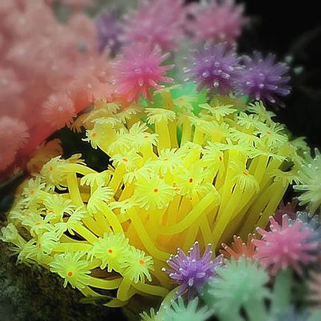 Artificial Sea Anemone Aquarium Decoration Imitated Coral Ornaments Underwater Aquatic Decor For Fish Tank Aquarium Decoration