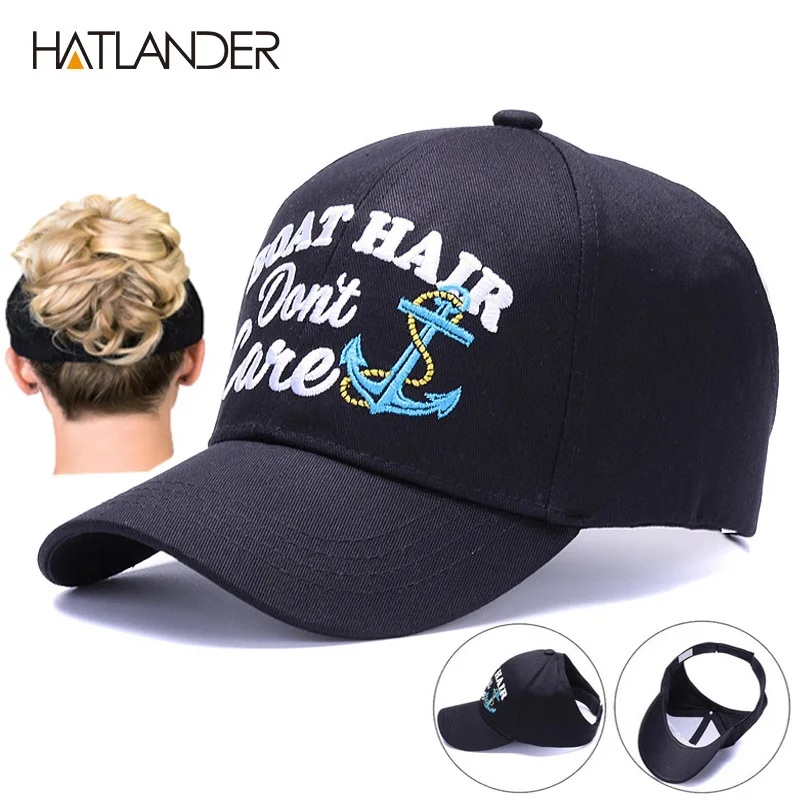 HATLANDER Ponytail cotton baseball caps for women sports hats girls visor sun hat tennis cap adjustable empty top messy bun hat