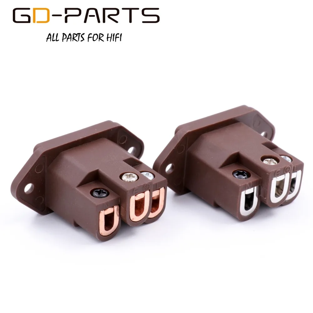 Viborg Pure Copper Mains AC Power Socket Plug Connector IEC320 C14 Power Cord Inlet Receptacle 24K Gold Rhodium
