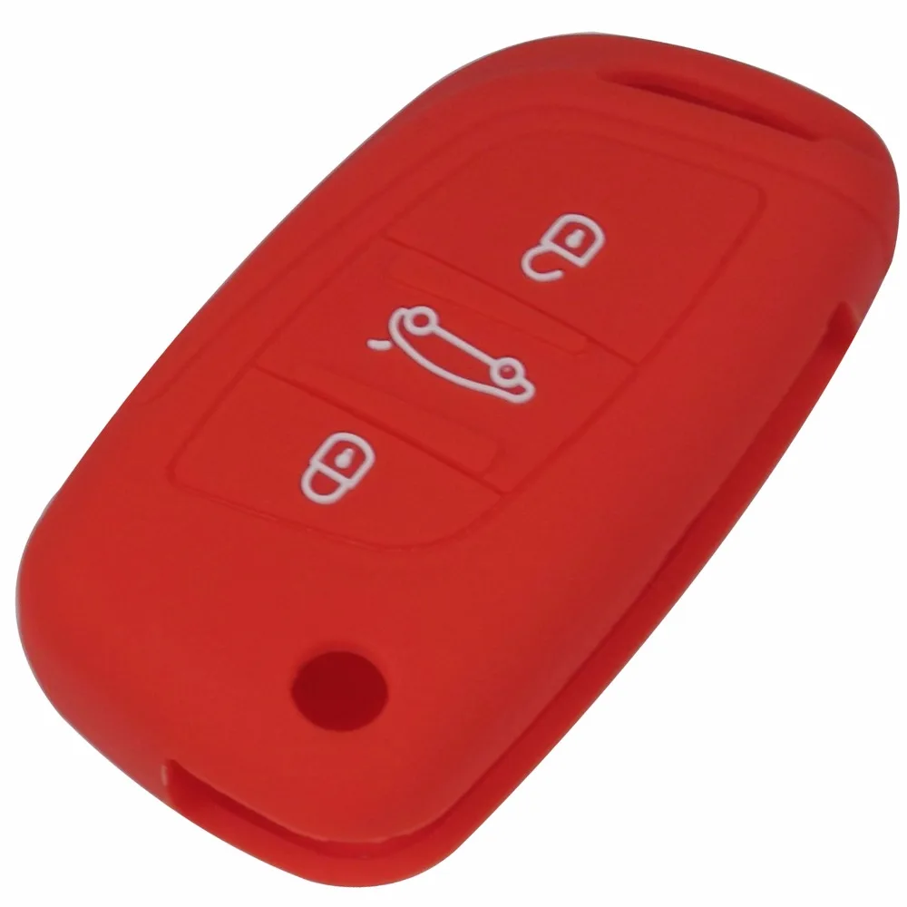 Jingyuqin Nieuwe 3 Knoppen Afstandsbediening Flid Vouwen Key Silicone Cover Case Fob Voor Peugeot 207 307 308 Voor Citroen C2 c3 C4 C5 C6 C8