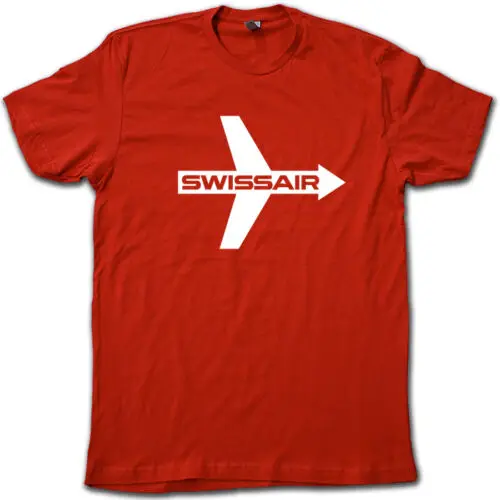 

Swiss-Air Vintage Airline Logo T-Shirt - Super Soft Cotton Retro Airline Tee! 2019 High Quality Cotton Casual Brand Tee Shirt