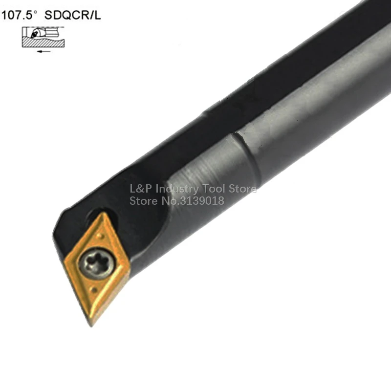 

Machine Tool 107.5° 20mm S20R-SDQCR11 S20Q-SDQCL11 Boring Bar Metal Tool Holder Cutter Blade Support Grinder Lathe Chuck DCMT