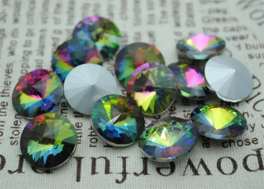 All Colors 6,8,10,12,14,16,18,20mm RIVOLI CRYSTAL POINTED BACK Rhinestones Round Glass Crystal fancy Stone