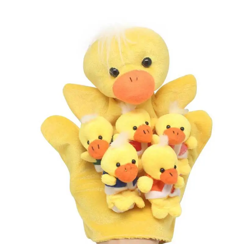 Finger Puppets Baby Mini Five Little Ducks Animals Educational Hand Cartoon Animal Plush doll Finger Puppets theater Plush Toys