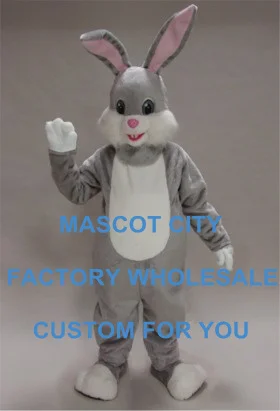 

Grey Rabbit Mascot Costume Adult Size Easter Holiday Cartoon Character Easter Holiday Theme Mascotte Mascota Suit Kit SW1119