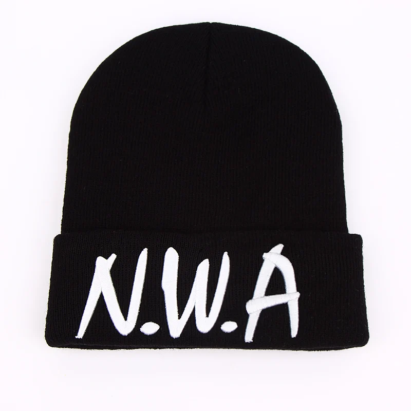VORON ใหม่ Skullies Beanies Gangsta NWA ถักหมวกฤดูหนาวหมวกหมวกหญิง VOGUE ผู้หญิงผู้ชาย Hip Hop Lady ขนสัตว์ Pompon ลูก Bonnet