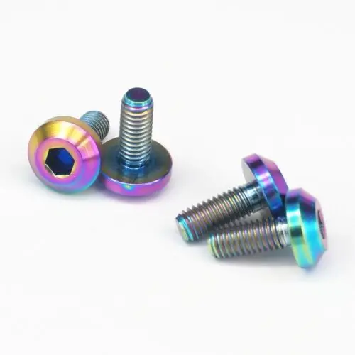 LOT 4 M6x12mm Pitch 1mm Rainbow Grade 5 Titanium Motorcycle Brake Disc Mount Hex Socket Screw Bolts