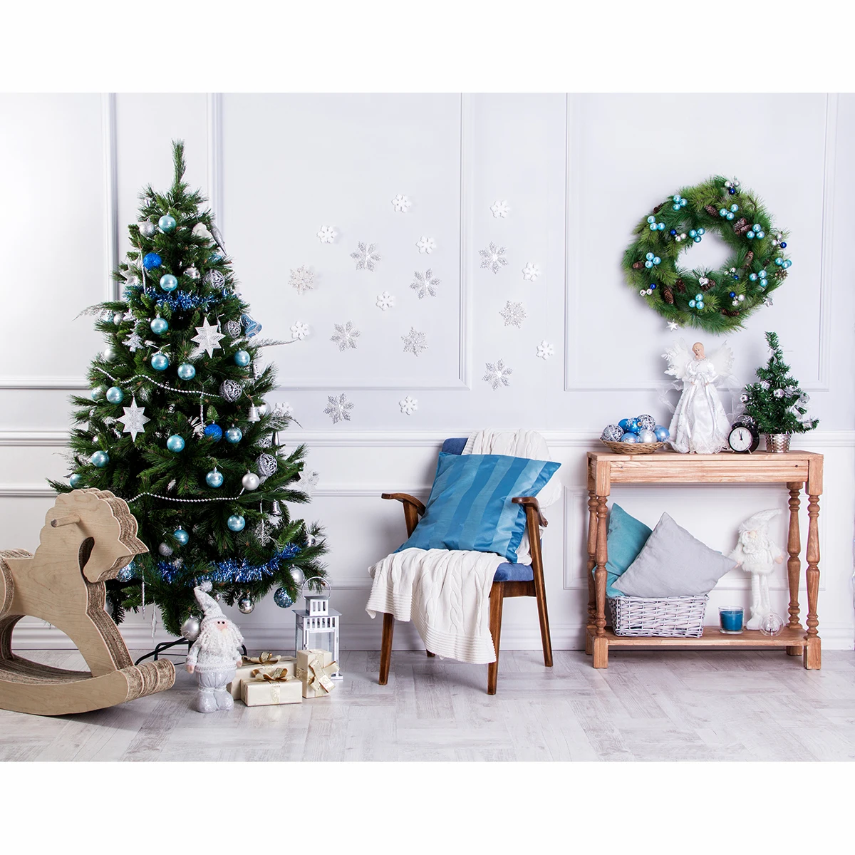 Allenjoy fotografie hintergrund Weihnachten baum trojaner pferd schneeflocke wand hintergrund gedruckt fotografische computer druck