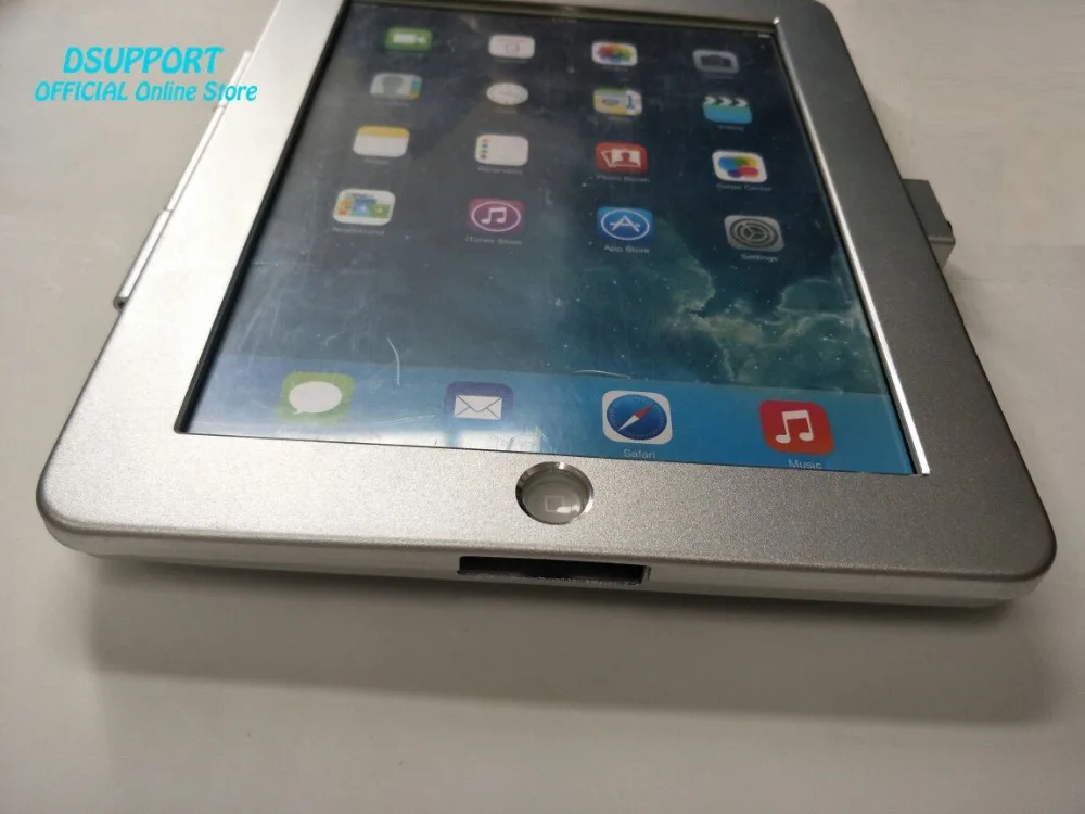 حامل حائط للكمبيوتر اللوحي مقاس 9.7 بوصة ، جهاز لوحي من سبائك الألومنيوم ، تصميم مضاد للسرقة ، مع قفل أمان