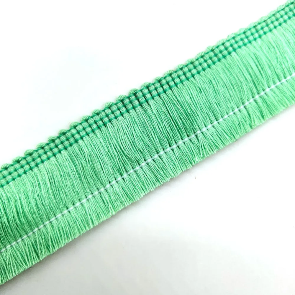 1Yards White Lace Ribbon Tassel Fringe Cotton Ethnic Lace Trim Ribbon Sewing Latin Dress Stage Garment Curtain Decorative Diy