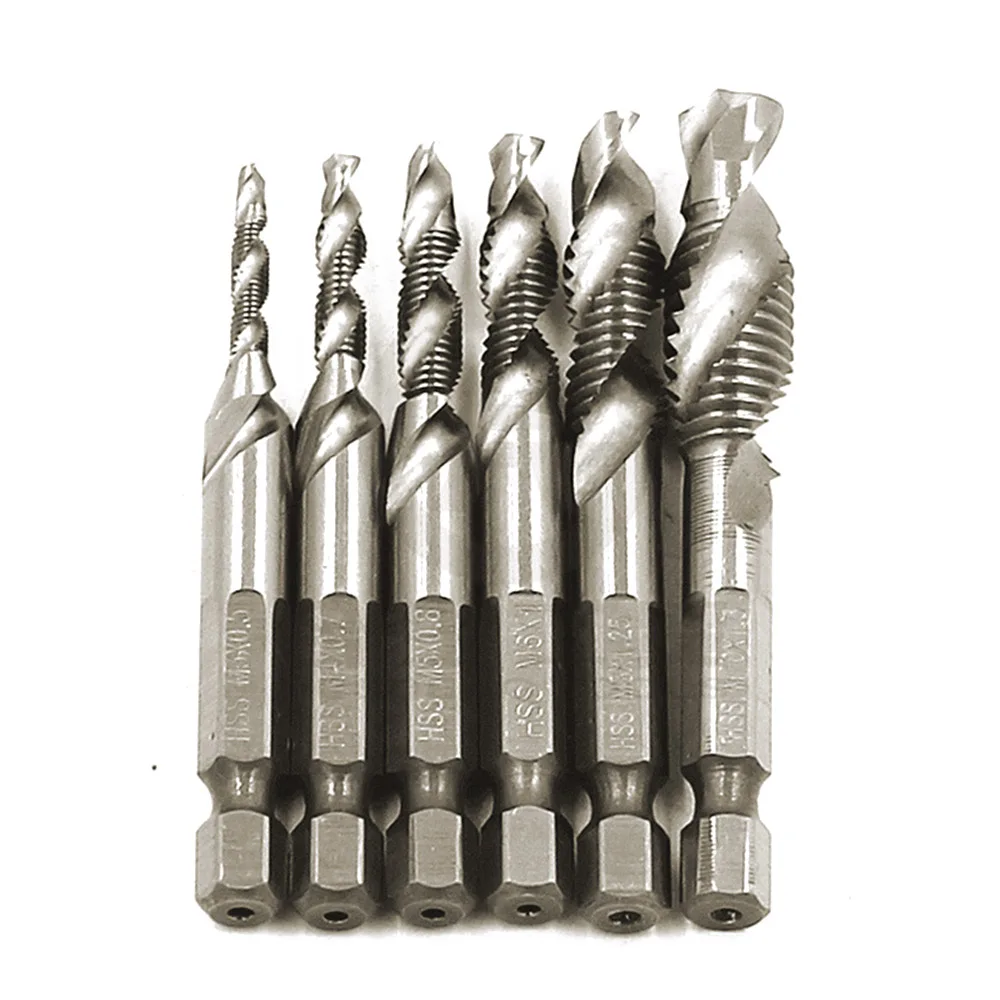 4341 HSS Hex Shank HSS M3 M4 M5 M6 M8 M10 Drill Spindle Point Spiral Tap Twist Drill NC Woodwork Center Metal Screw drill Bit