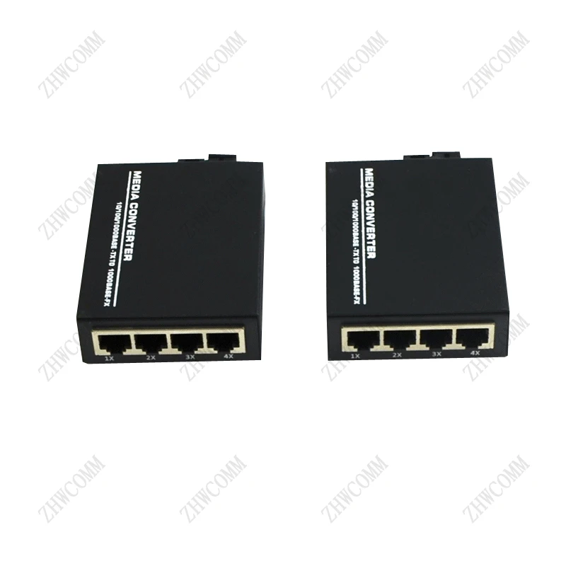 1pair optical fiber transceiver HTB-3100+ 4 ports RJ45 ethernet swltch converter 1000Mbps Single fiber optic Receiver