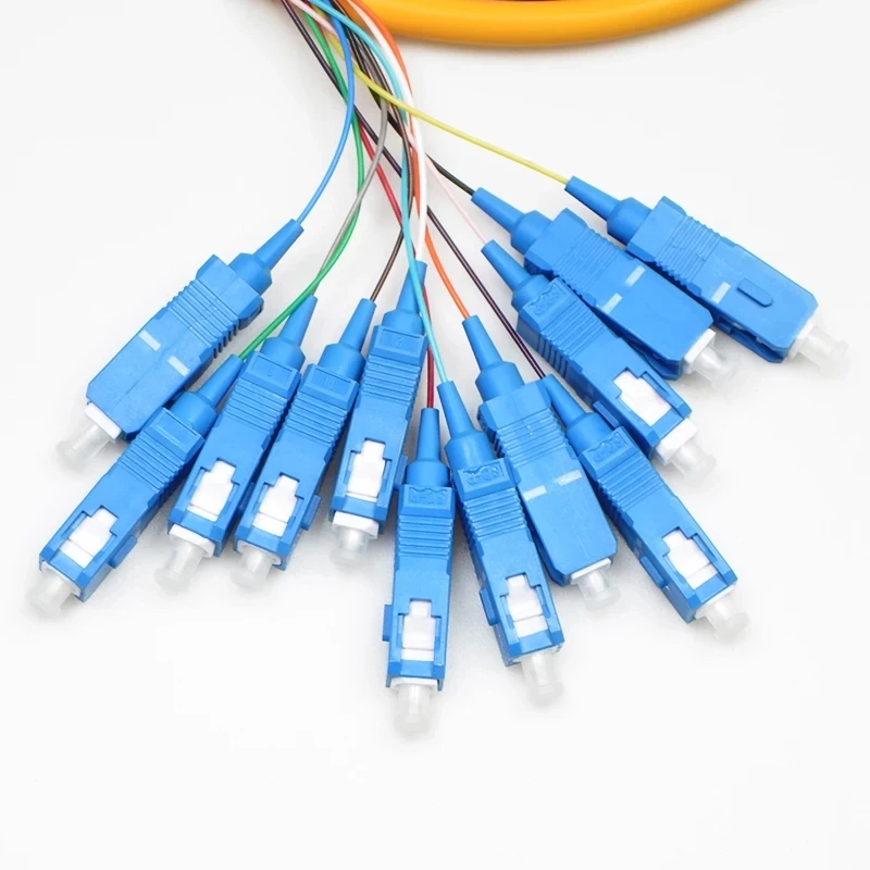 2 шт. 12 цветных SC UPC пакет косичек 1.5mtr SM 9/125um оптический волоконный кабель ftth A класс обойма 12 портов Заводская поставка ELINK