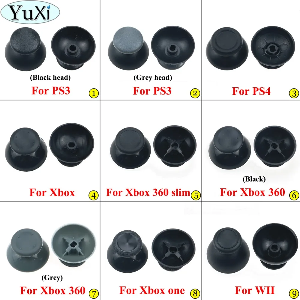 YuXi 1pcs For XBOX 360/one Analog Joystick Thumb Cap For Sony PS3 PS4 Pro for WII for Xbox 360 slim Controller