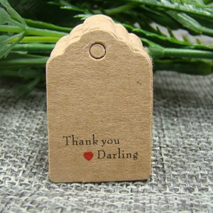 100pcs Thank You Kraft Gift Packing Tags