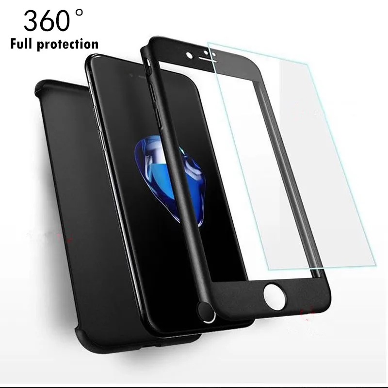 Luxury 360 Full Protection Phone Case For iPhone 6 6s Xs Max XR X Coque Case For iPhone 6 12 7 8 Plus Case 5s 13 11 Cover Glass