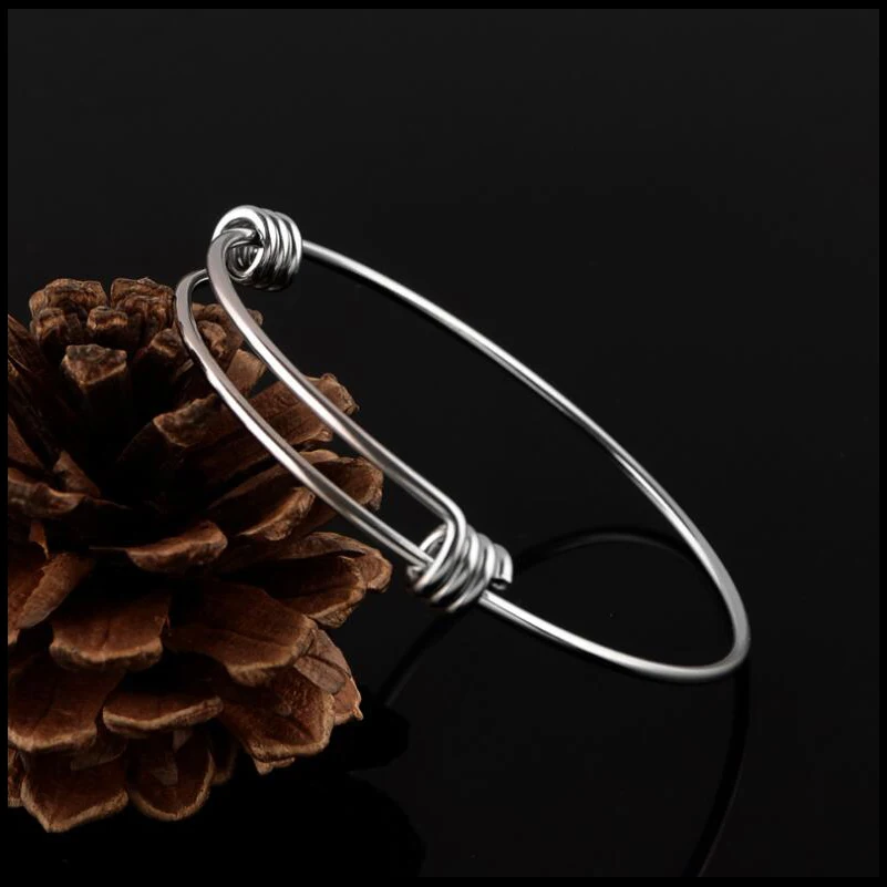 4pcs/lot GRACE MOMENTS Stainless Steel 60mm Blank Bangle Bracelet 1.8mm Thick Expandable Wire Bracelet Accessory DIY Jewelry