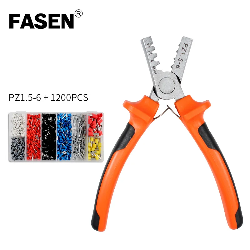 Manual crimping pliers 1.5-6mm for insulated and non-insulated ferrules terminal tube crimping hand tools