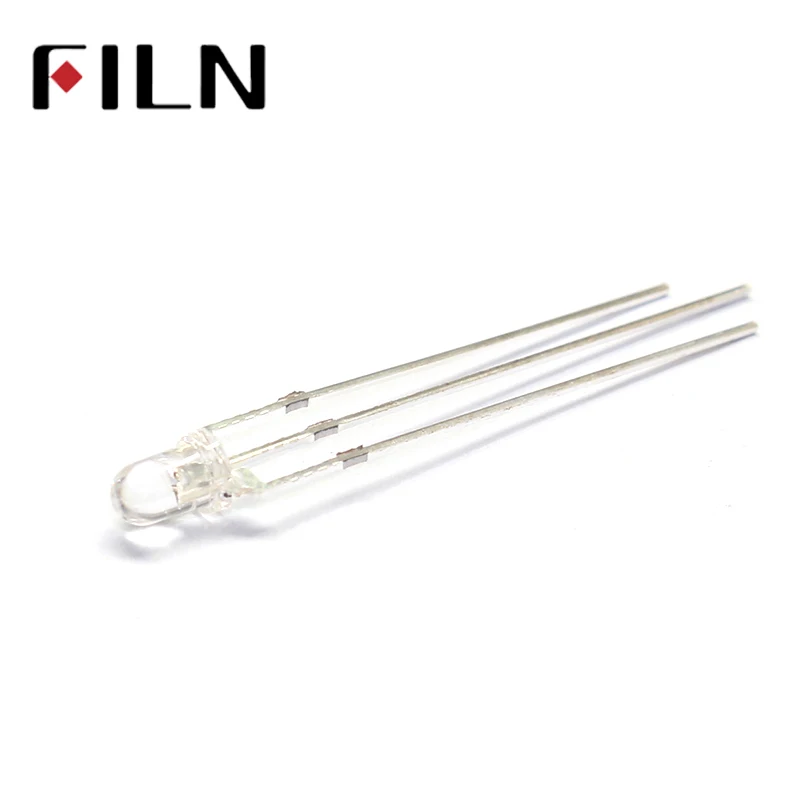 100pcs 3mm 2 Colors red and green common anode LED water clear lamp Diode light 3 pin