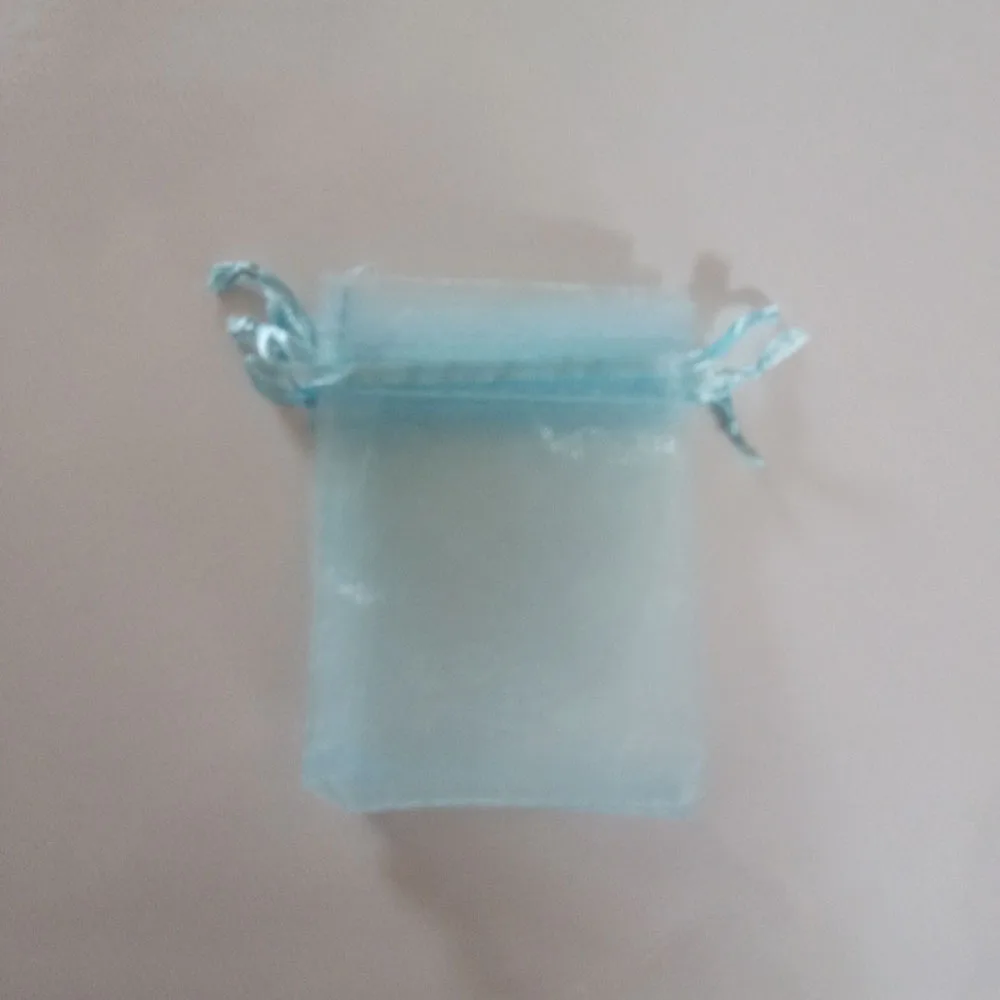 Sky Blue Organza Bag 100pcs Jewelry Packaging Display Jewelry Pouch Gift Bags Wed Drawstring Bag Woman Gift Storage Display Bags