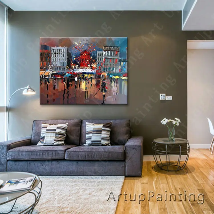 Paris Street Art Painting Home Decor Home Decoration Oil painting Wall Pictures for living room Home Decor paint Wall art paint6