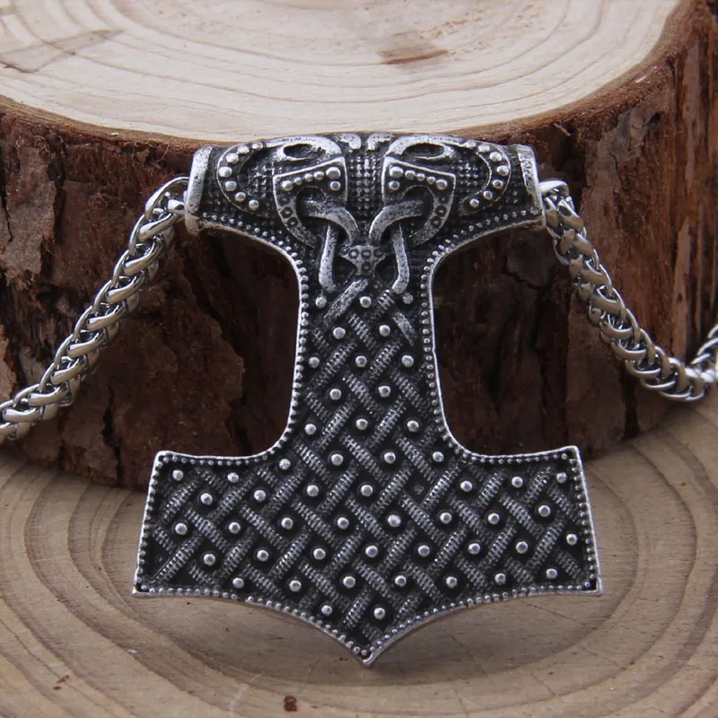 dropshipping 1pcs Norse Vikings Pendant Necklace Valknut Raven RUNE PENDANT with Stainless steel chain