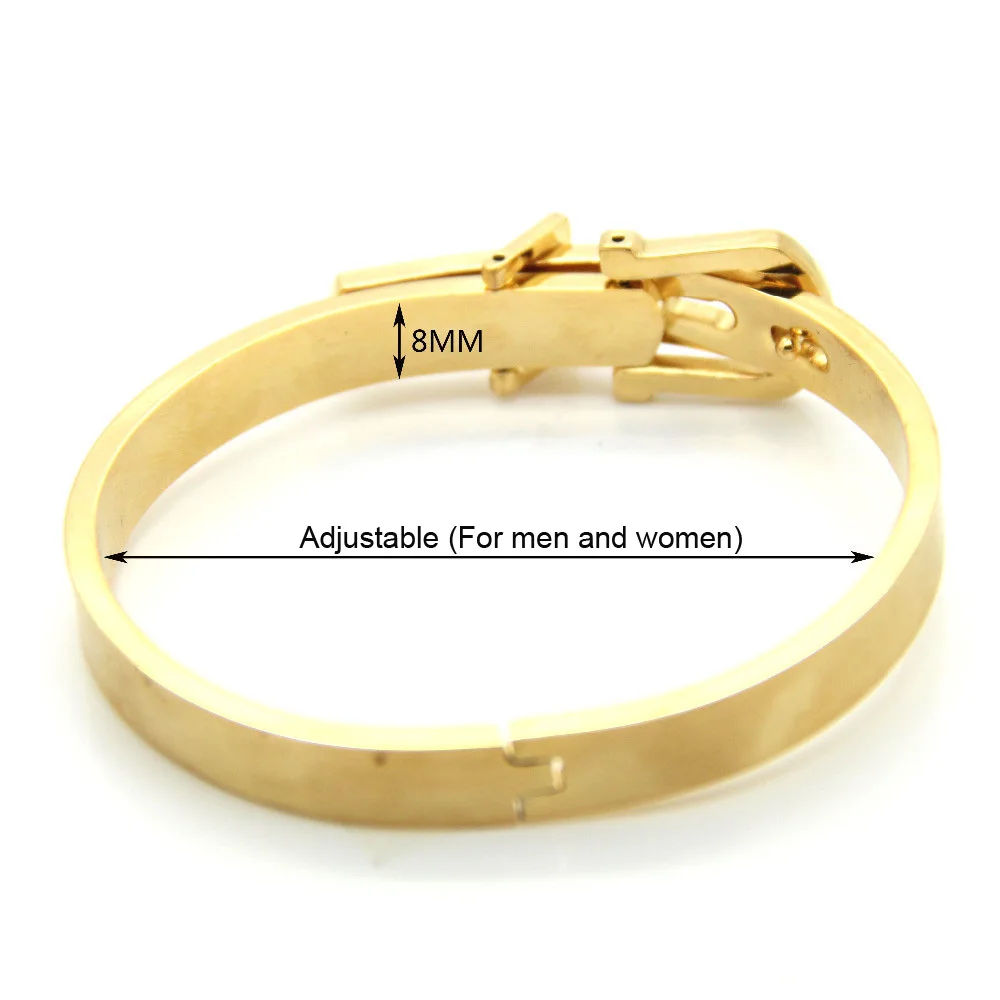 Famous Fashion Brand Jewelry Bangle Unisex Women/Men Jewelry Wholesale 4 Colors Gold Color Round Trendy Belt Bracelets Bangles