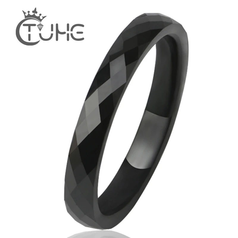 3 MM Light Black White Ceramic Rings For Women Men Smooth Cut Surface Ceramic Jewelry Male Ring Fashion Wedding Ring Wholesale