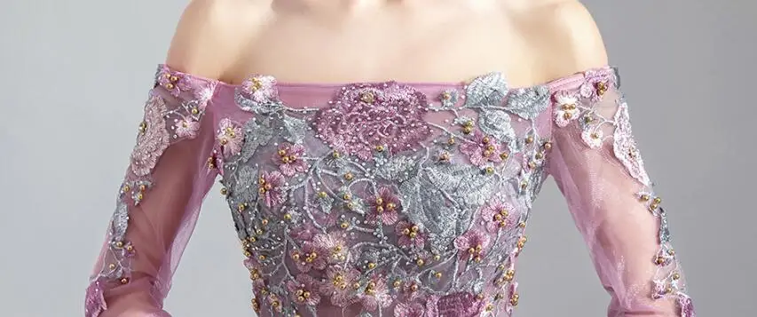 Vestido de noite estilo assistente de oz, vestido de palco com apliques flores para formatura, chá de noiva, formatura