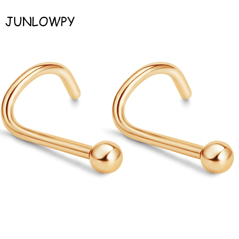 JUNLOWPY Nose Stud Surgical Steel Nose Ring Piercing Nez Nose Piercing Cartilage Ball Piercing Nariz Body Jewelry Gold Silver