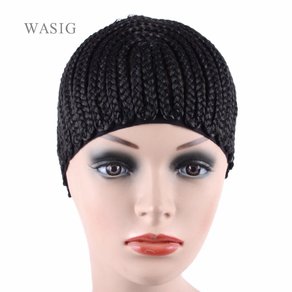 6pcs Large Crochet Wig Cap Easy Sew In Cornrow Wig Cap For Making Wigs Stretching 52-66Cm Super Ealstic Cornrow Cap Black