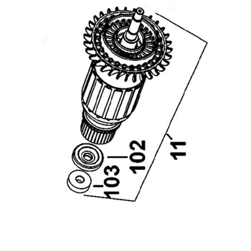 ARMATURE 220-230V Rotor N203631 Replace For Dewalt DWE4559 DWE4557 DWE8840G DWE8830G