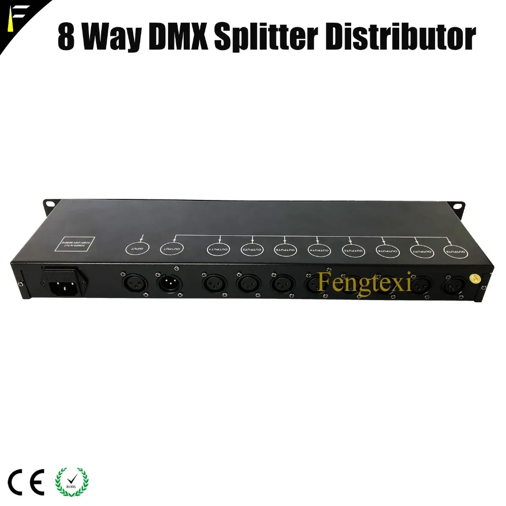 Professional 8 Way DMX Splitter 8 Channel Optically Isolated DMX Signal Distributor Booster / Splitter For Stage Light Fixtures